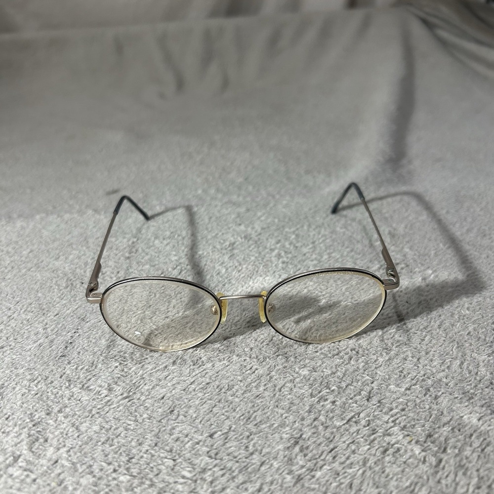 Renditions Fiato Collection Serena Oval Glasses 48-18-140 Black Gold Matt Frames